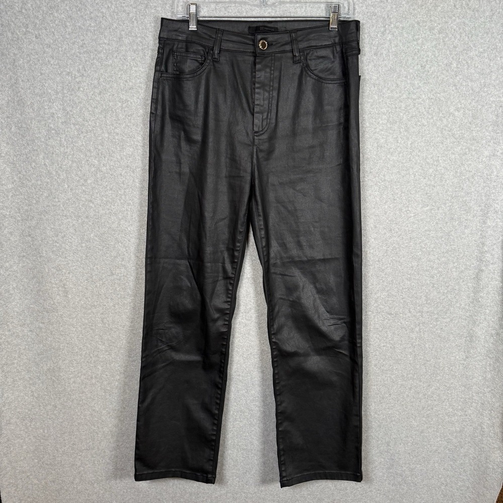 Network faux leather pants womens 30 black mid waist straight turkey made